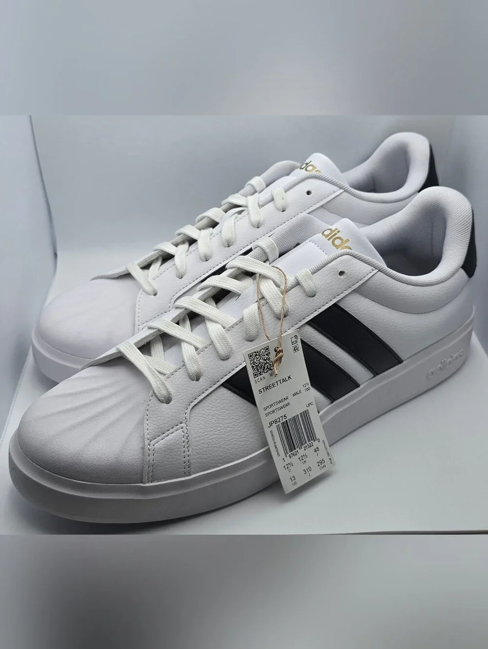 adidas Streetalk White Sneakers with Black Stripes
